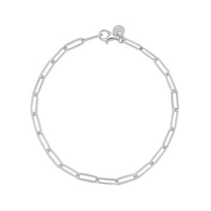 Sterling Silver Mini Paperclip 7.25in. Chain Bracelet