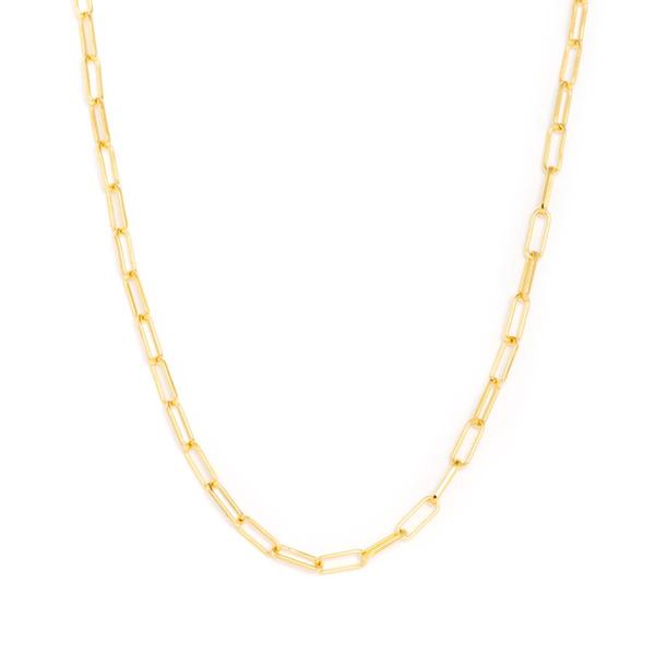 14kt. Over Sterling Silver Mini Paperclip 18in. Chain Necklace
