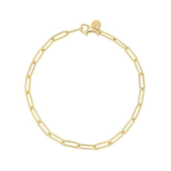14kt. Over Sterling Silver Mini Paperclip 7.25in. Chain Bracelet