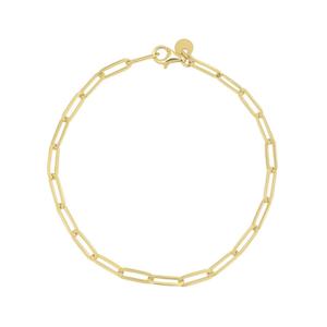 14kt. Over Sterling Silver Mini Paperclip 7.25in. Chain Bracelet