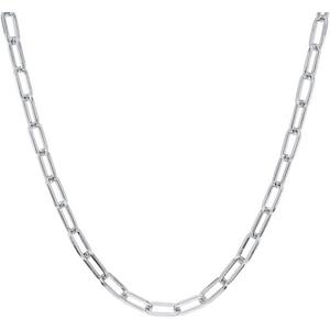 Sterling Silver Shiny Paperclip 18in. Chain Necklace