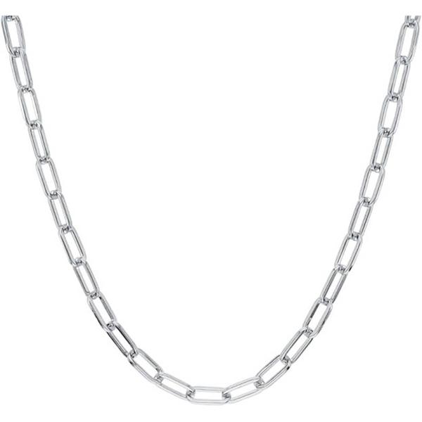 Sterling Silver Shiny Paperclip 18in. Chain Necklace