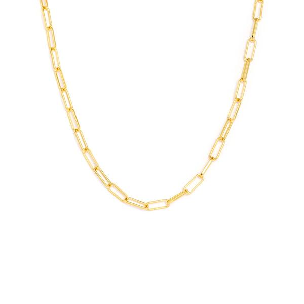 14kt. Over Sterling Silver Shiny Paperclip 18in. Chain Necklace