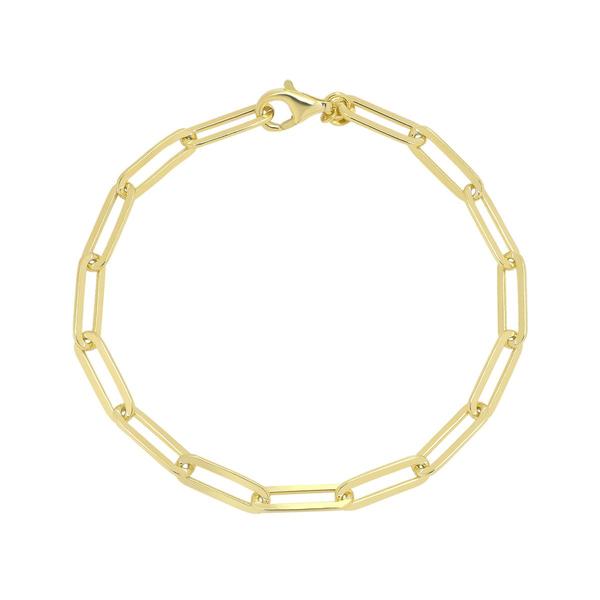 14kt. Over Sterling Silver Shiny Paperclip 7.25in. Chain Bracelet