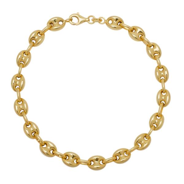 7.5in. 14kt. Over Sterling Silver Marina Chain Bracelet