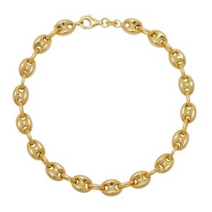 7.5in. 14kt. Over Sterling Silver Marina Chain Bracelet