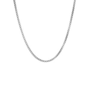 Sterling Silver Round Box 22in. Chain Necklace