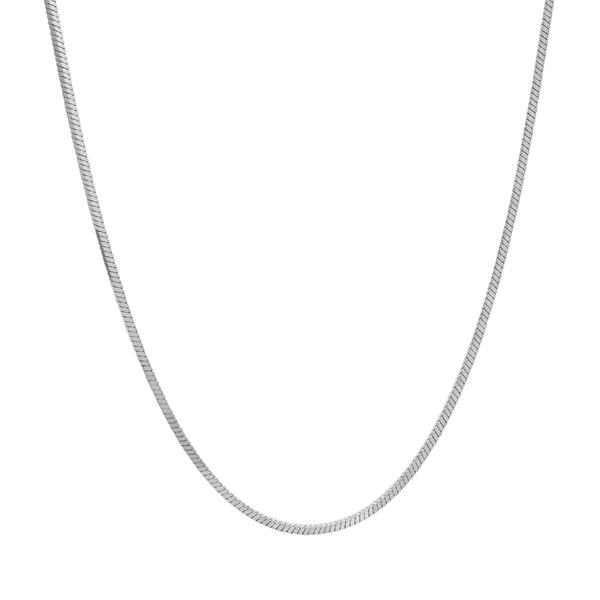 24in. Sterling Silver Square Snake Chain Necklace