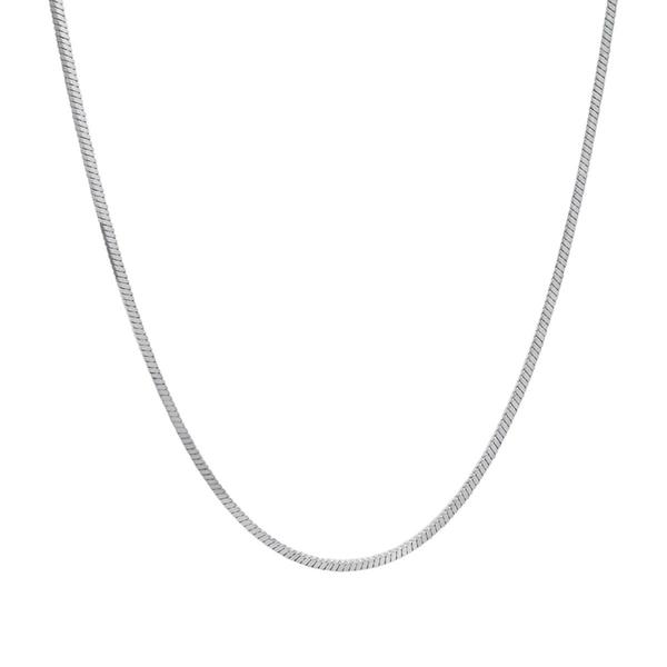 20in. Sterling Silver Square Snake Chain Necklace