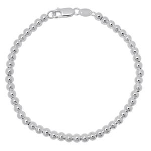 Sterling Silver 4mm. Bead 7.5in. Chain Bracelet