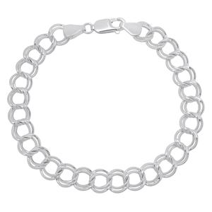Sterling Silver Charm Link Chain Bracelet