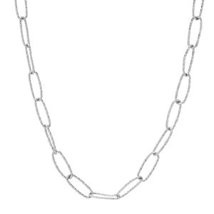 Sterling Silver Diamond Cut Paperclip Chain Necklace