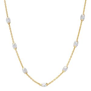Gold Over Sterling Silver Station with Moon Chain Necklace