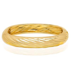 14kt. Gold-Plated Swirl Textured Bangle Bracelets