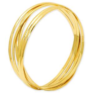 14kt. Gold-Plated 6pc. Thin Shiny Plain Bangle Bracelet Set