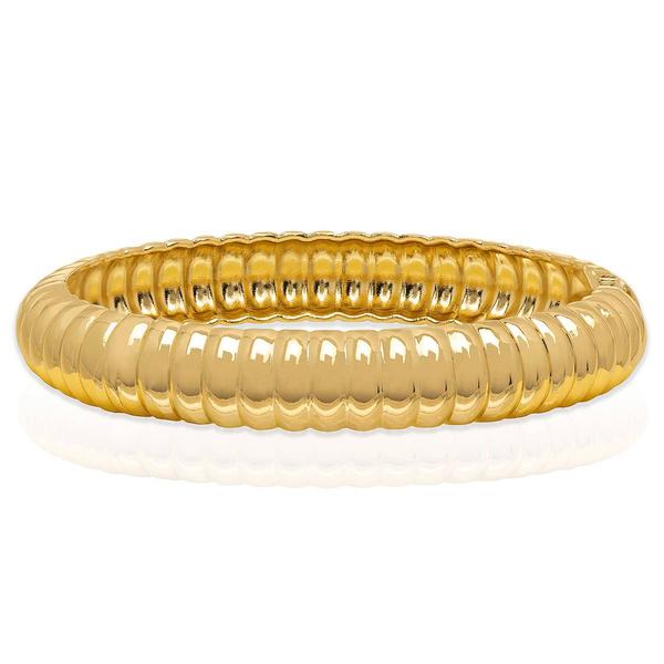 14kt. Gold-Plated Snake-Texture Bangle Bracelet