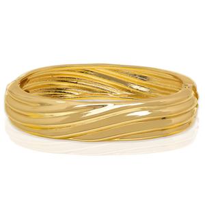 14kt. Gold-Plated Wide Wave Texture Bangle Bracelet