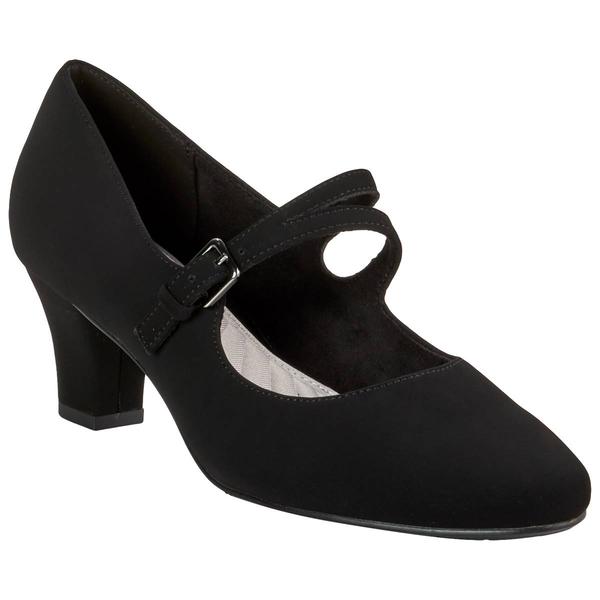 Womens Easy Street Meryl Black Faux Suede Mary Jane Pumps
