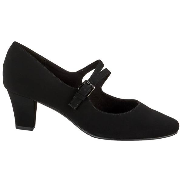Womens Easy Street Meryl Black Faux Suede Mary Jane Pumps alternate view