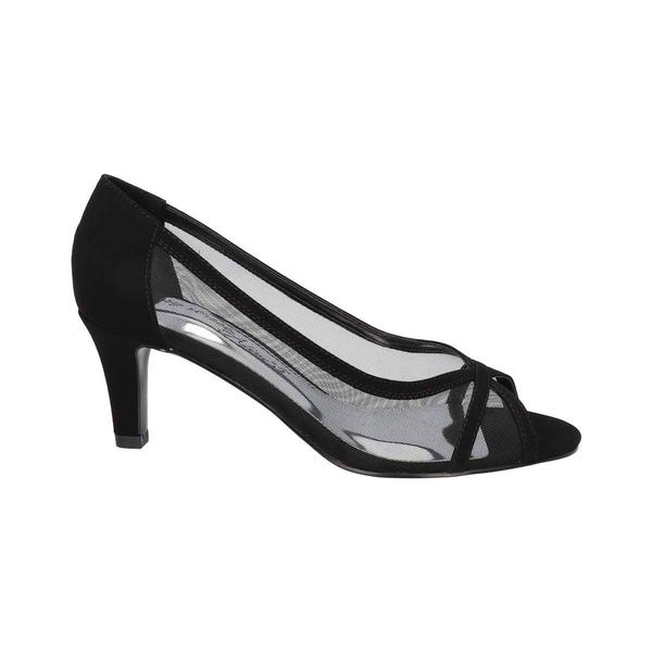 Womens Easy Street Picaboo Suede Peep Toe Pumps alternate view