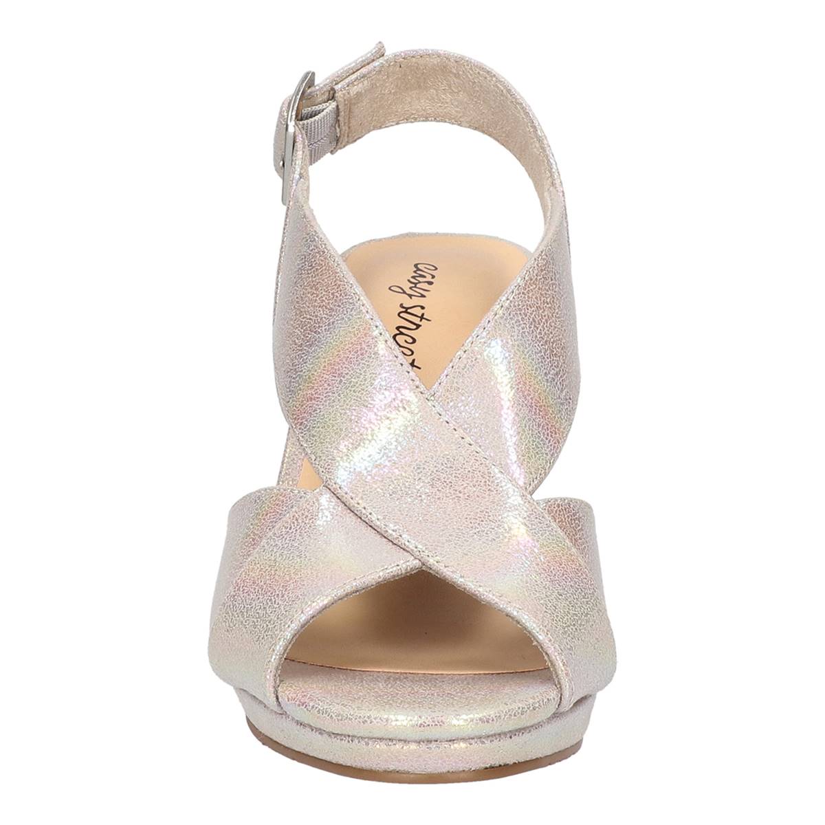 Womens Easy Street Christy Iridescent Peep Toe Heels