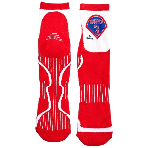 Mens MLB Philadelphia Phillies Harper Quarter Socks
