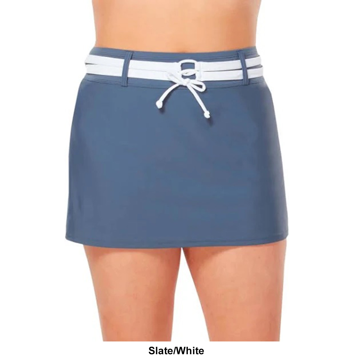 Womens Free Country Belted Swim Skirt With Built In Briefs