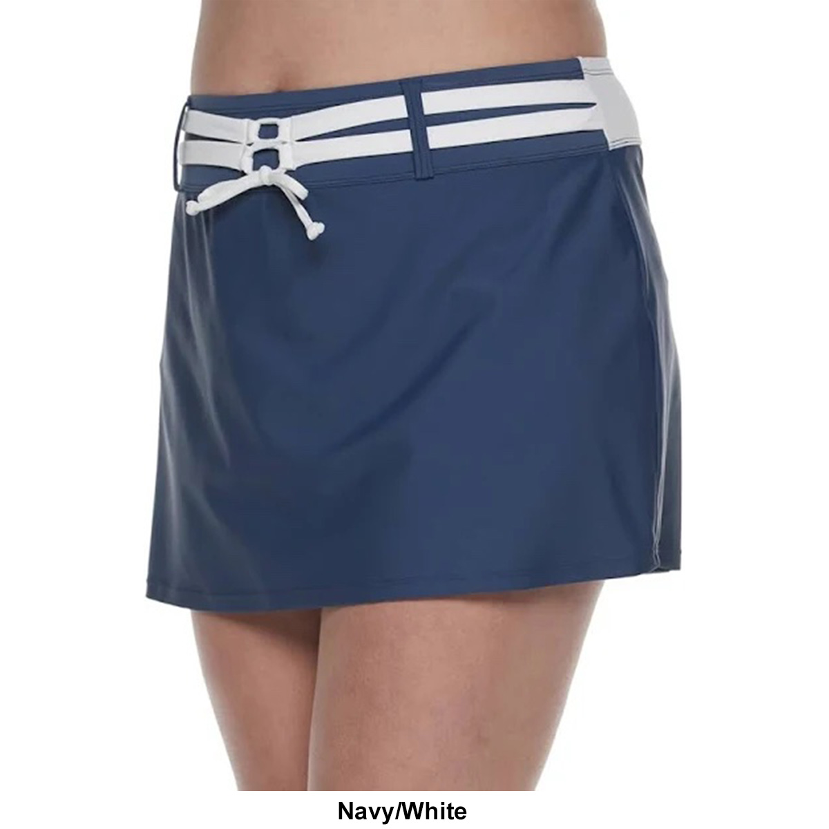 Womens Free Country Belted Swim Skirt With Built In Briefs