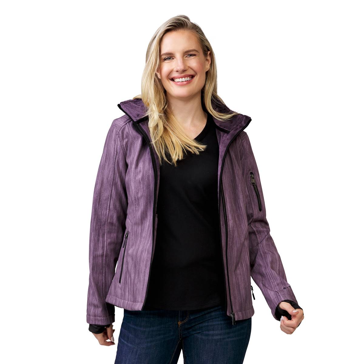 Petites Free Country Aeris Softshell Chevron Active Jacket