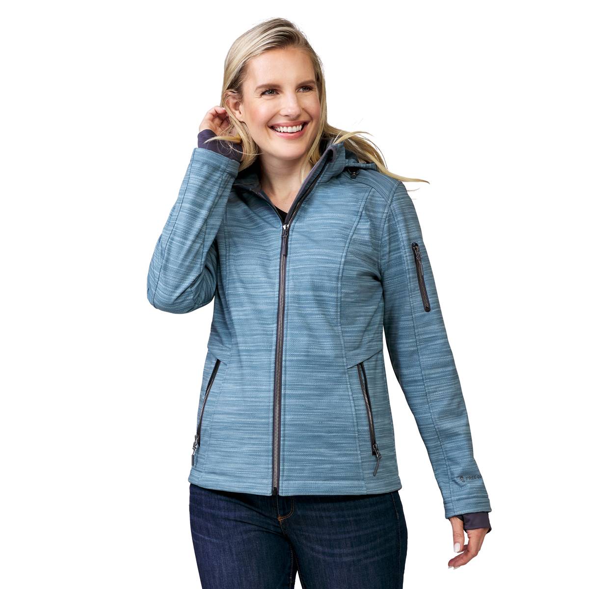 Plus Size Free Country Aeris Softshell Space Dye Active Jacket