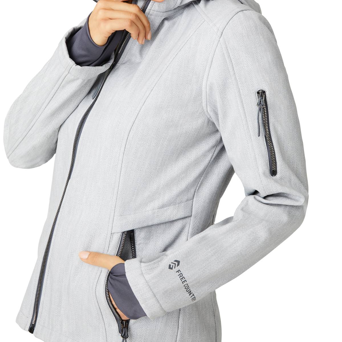 Plus Size Free Country Aeris Softshell Textured Tweed Jacket