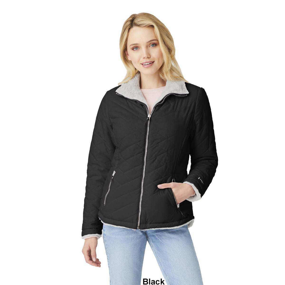 Plus Size Free Country Solid Cloud Lite Reversible Jacket