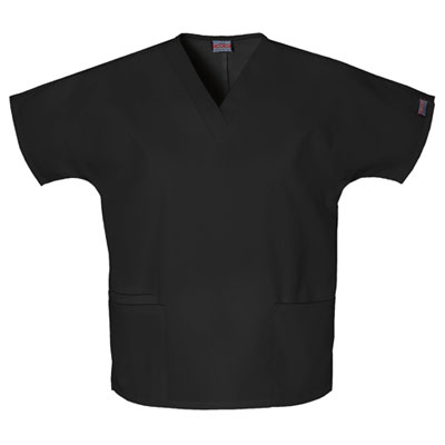 Plus Size Cherokee Work Wear V-Neck Top - Black