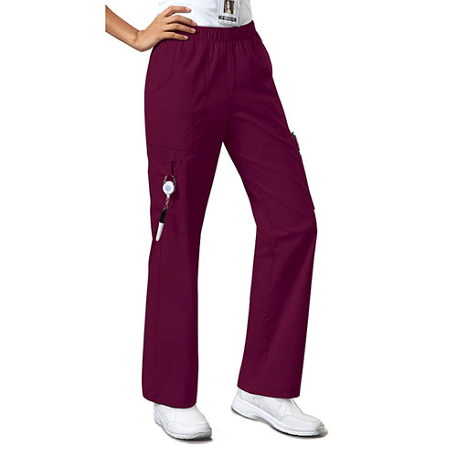 Womens Cherokee Core Stretch Elastic Waist Pants - Wine