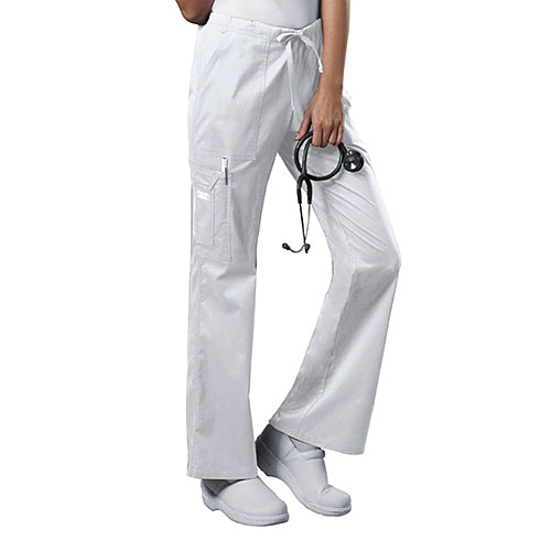 Womens Cherokee Core Stretch Drawstring Pants - White