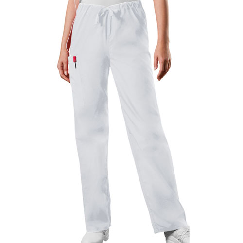 Unisex Plus Cherokee Drawstring Pants - White