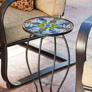 Evergreen Dragonfly Glass Table