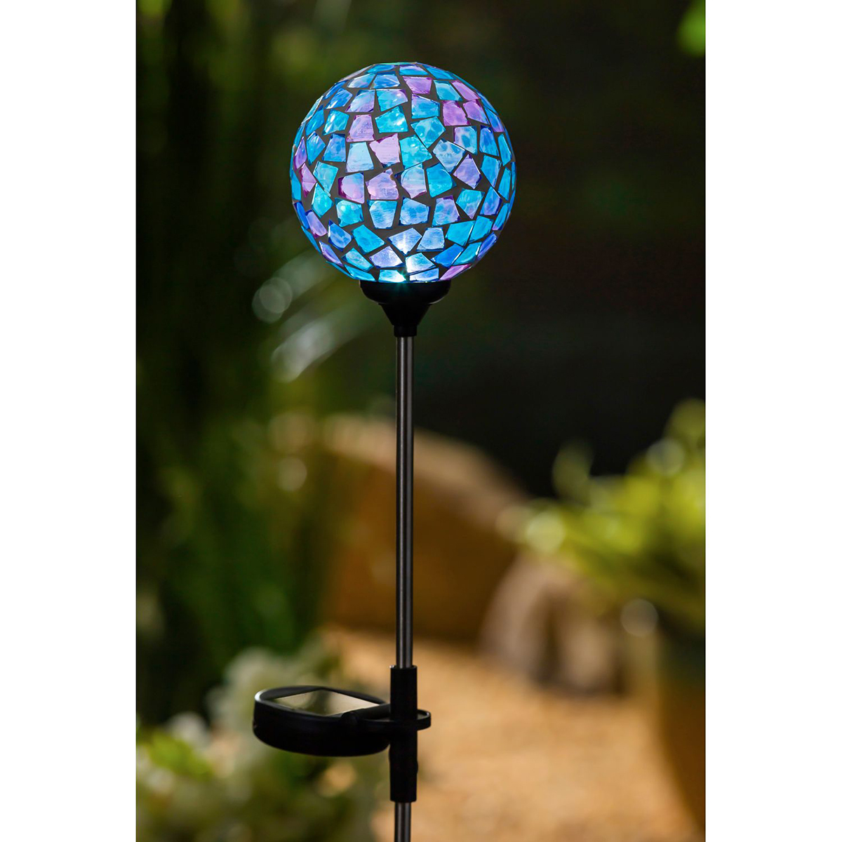 Evergreen 22in. Mosaic Globes Solar Garden Stakes