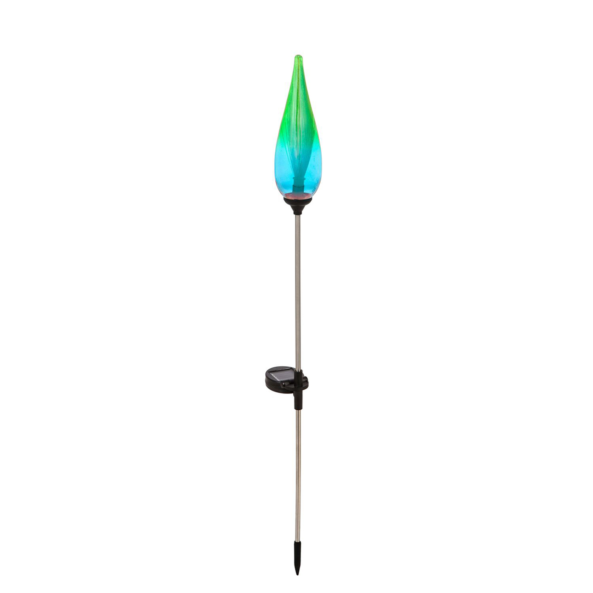Evergreen Fiberoptic Green And Blue Ombre Solar Glass Torch