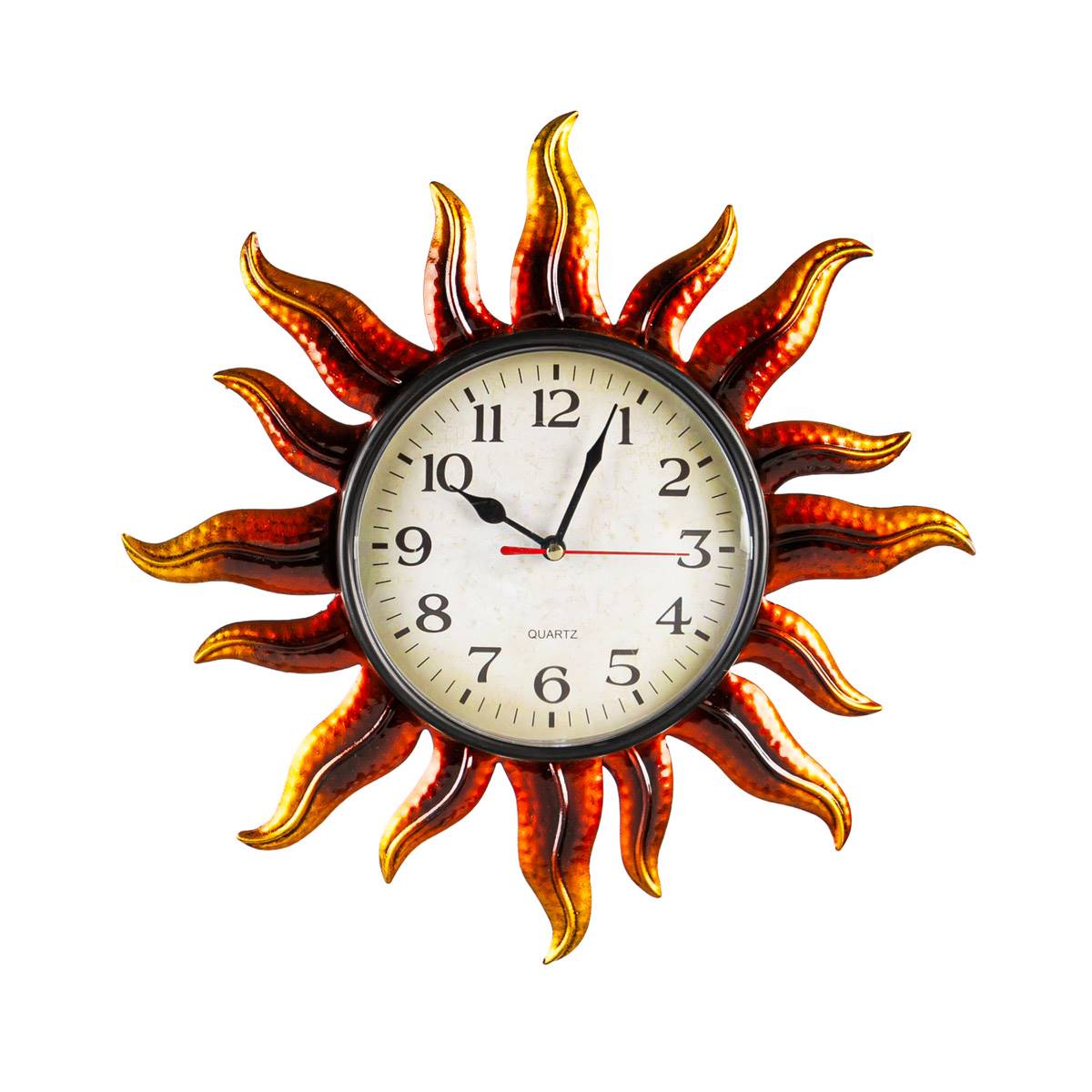 Evergreen Metal Shaped Sun Wall Clock