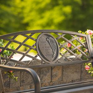 Evergreen Metal Thoughts & Hearts Garden Bench alternate view