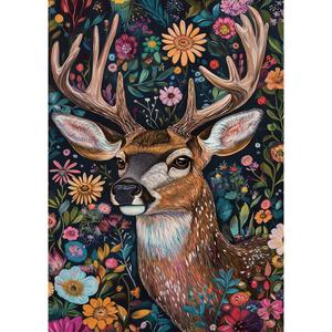 Evergreen Forever Blooming Deer Suede Garden Flag