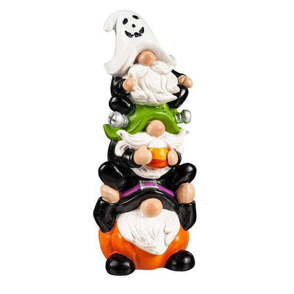 Evergreen Stacked Halloween Gnome Trio Statue