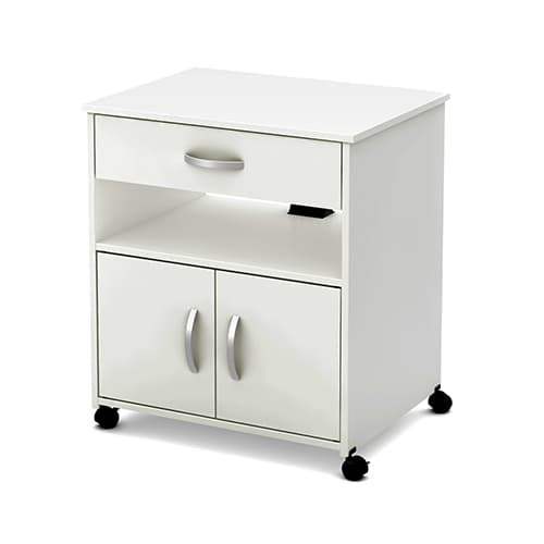 South Shore Axess Microwave Cart On Wheels - White