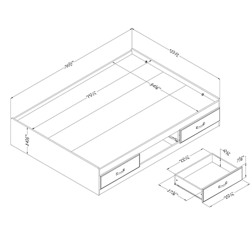 South Shore Ulysses Full Mates Bed