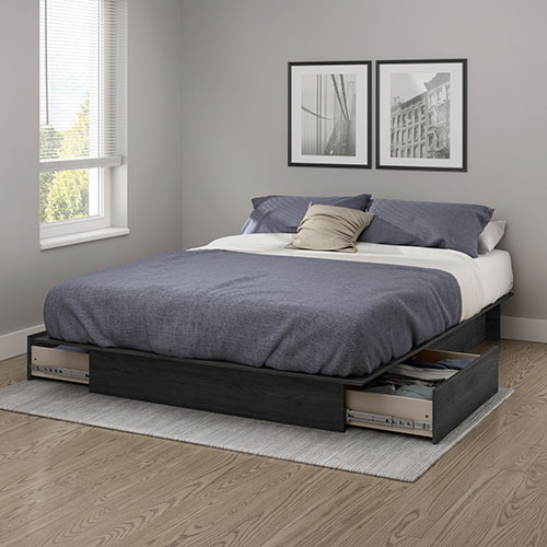 South Shore Step One Full/Queen Platform Bed-Grey
