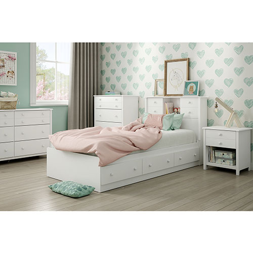 South Shore Little Smileys Twin Mates Bed - White