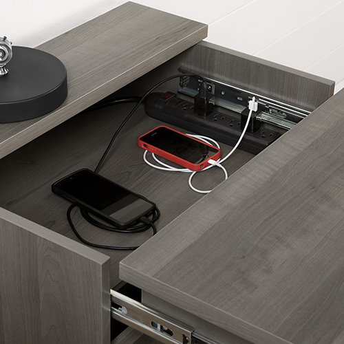 South Shore Versa Nightstand With Charging Station & Drawers