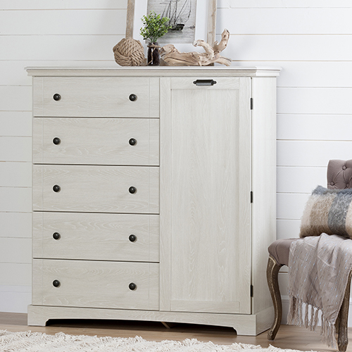 South Shore Avilla Door Chest With 5 Drawers