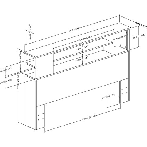 South Shore Full/Queen Bookcase Headboard - White
